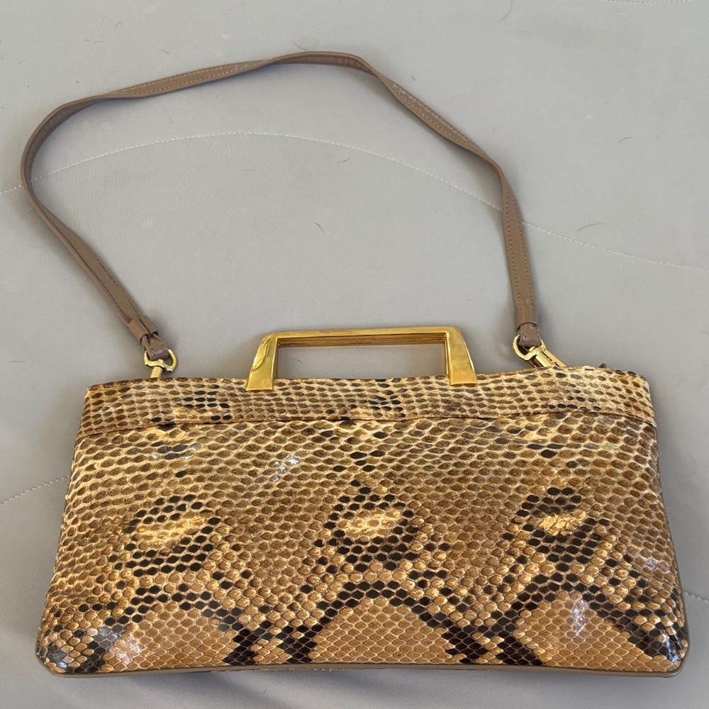 Elegant Brown Snakeskin Women's Bag
